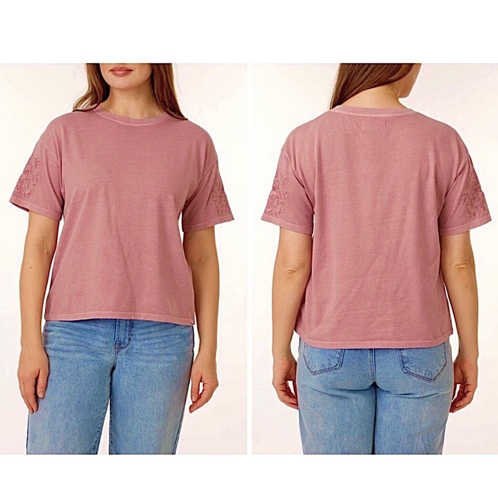 C&C California Embroidered Sleeve Boxy T-Shirt